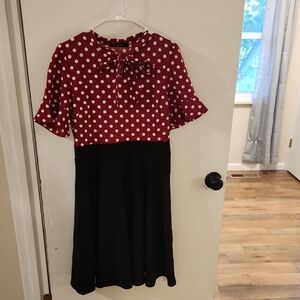 Polka Dot Kids Dress - Red and Black